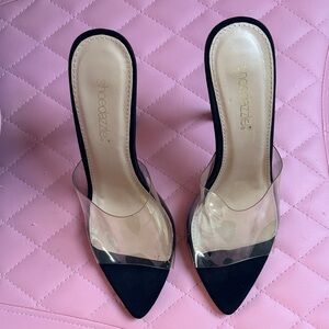 Jordan Black and Clear Heels - Shoedazzle